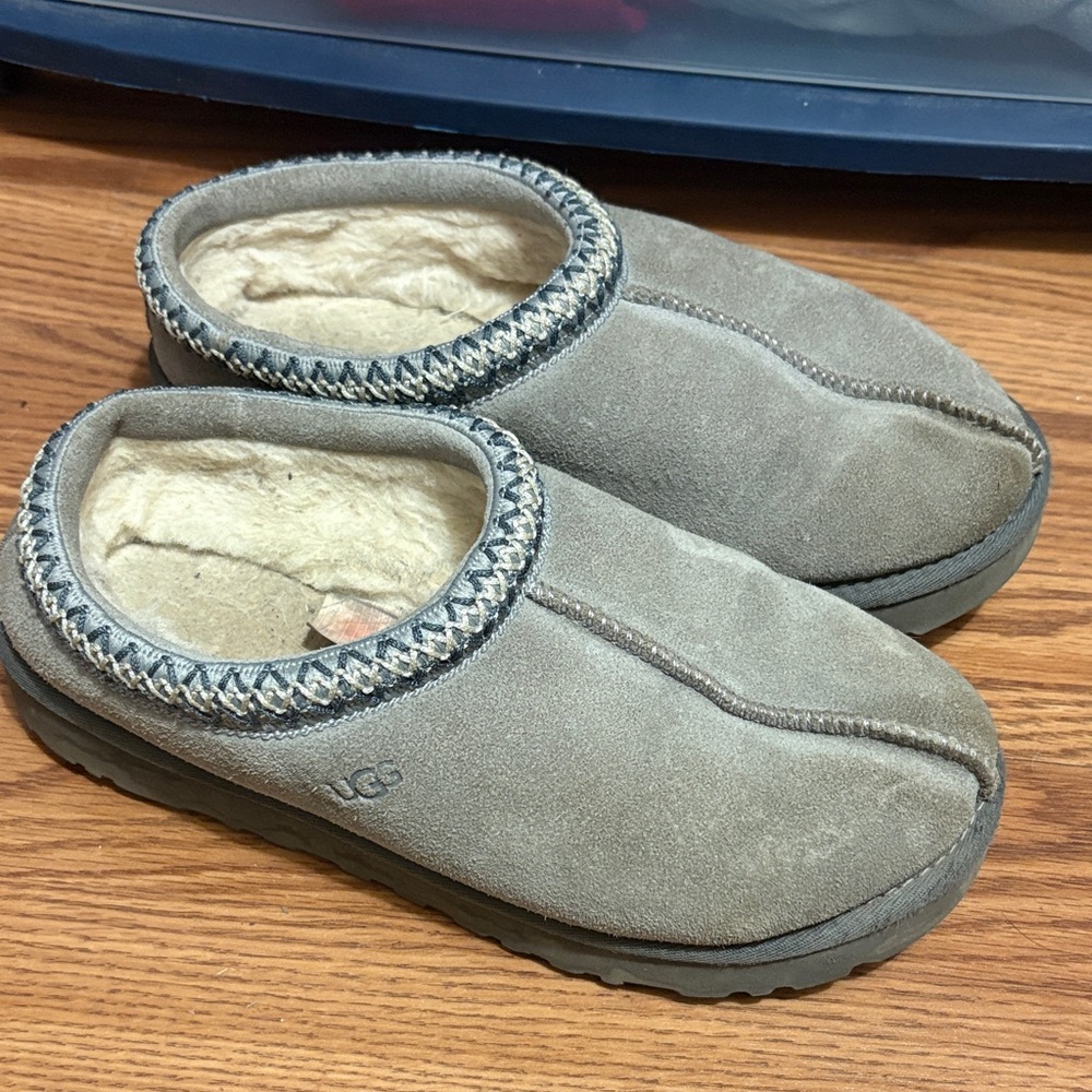 UGG Gray Suede Tasman Slippers